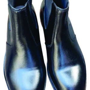 Winter black leather shoes
