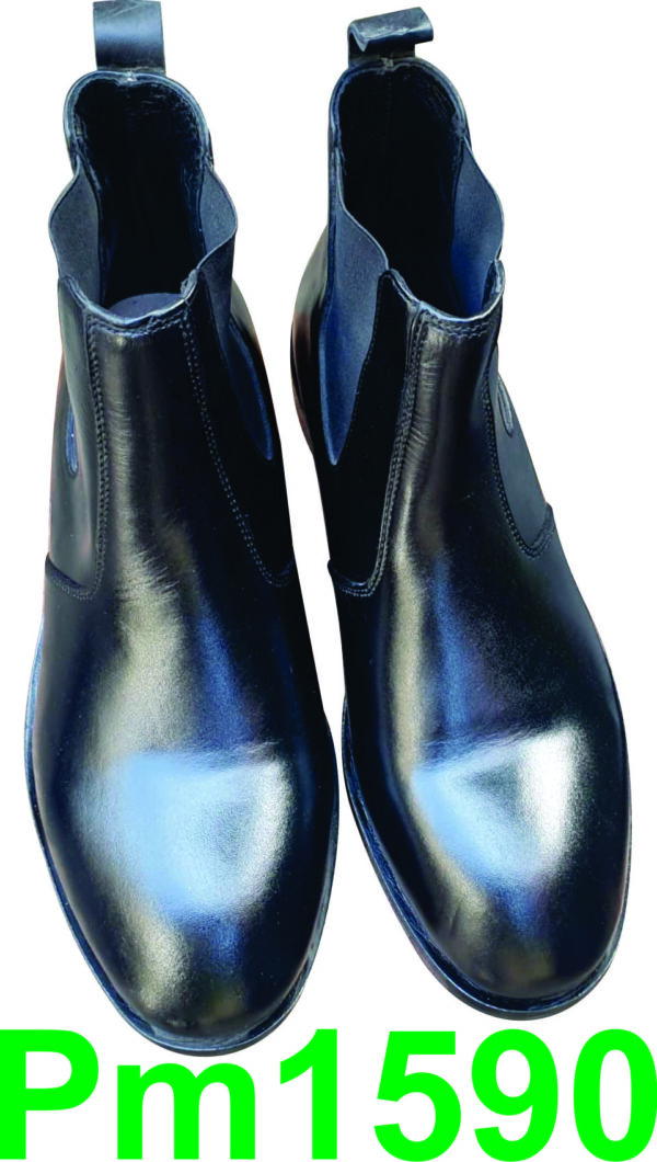 Winter black leather shoes